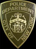 cast bronze plaque of new york city police department logo