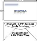 Printed 6 3/4 White Business Reply Envelopes - 2 Color Diagonal Seam