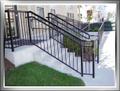 Entrance stair railings and handicap railings for Boston area apartment building