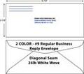 Printed #9 White Business Reply Envelopes - 2 Color Diagonal Seam