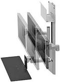 HD Wall Track Combo 3 LCD monitor arms fold up neatly close to wall or mounting surface