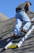 The Roof Boot and your ladder can create a stepped surface on even the most steep roof