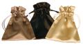 Accurate Flannel Bag Company satin drawstring jewelry pouches in a  variety of pastel colors