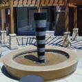 Pillar Fountain - granite Pillar Fountain with Round Copper Rainbar 