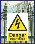 High voltage danger signs