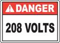 danger sign 208 volts