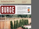 Website Snapshot of BURGE FENCE & IRON, INC., TOM